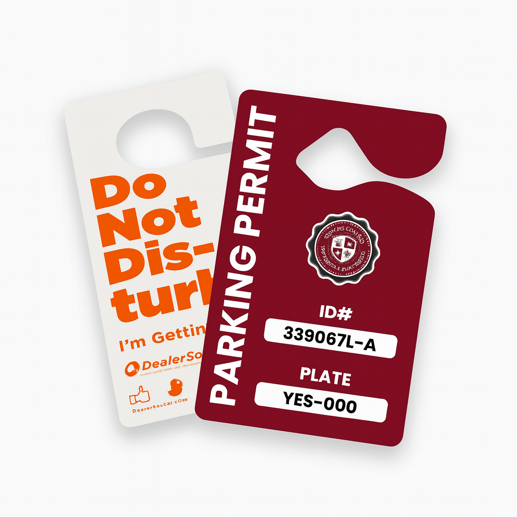 Custom printed Hangers & Permit Tags